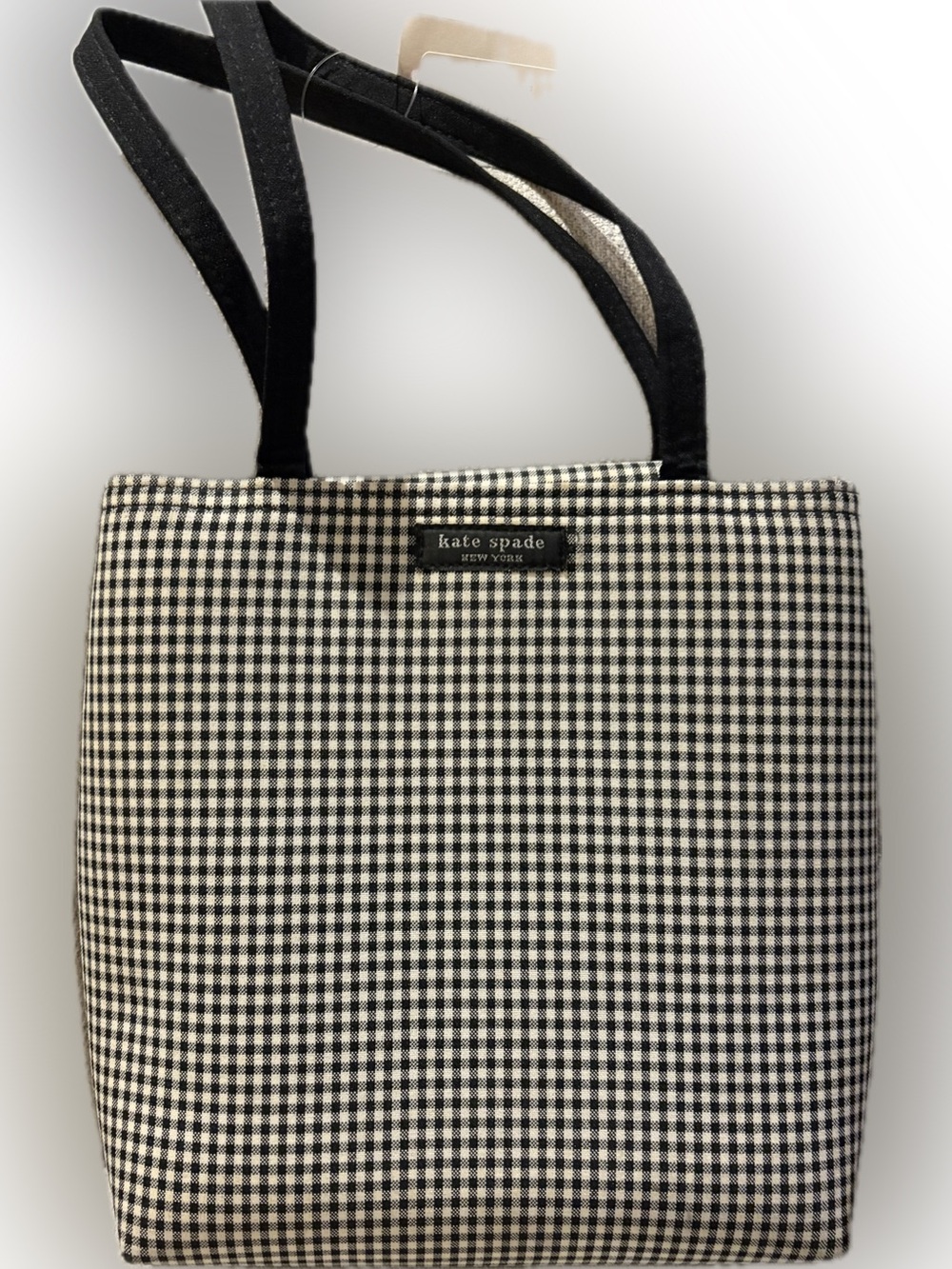 Kate Spade Black and White Gingham Vintage Tote - Picture 8 of 16